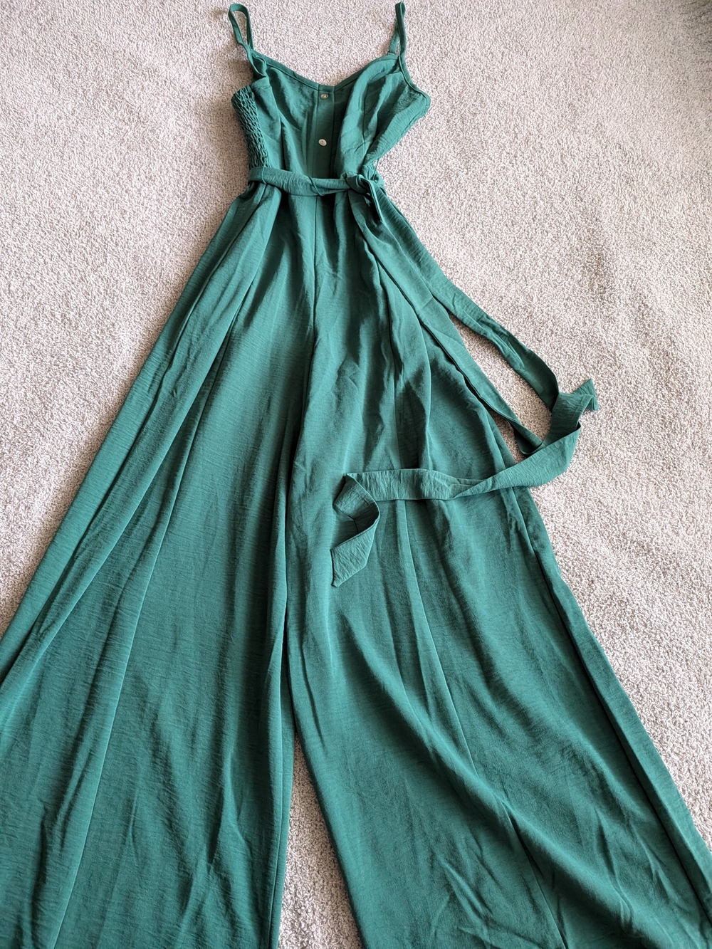 🌼B2G1🌼 June & Hudson Emerald Green Wide-Leg Jumpsuit with Tie Waist